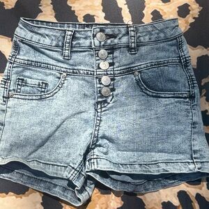 dELiA*s Light Blue Jean Shorts with Button Detail